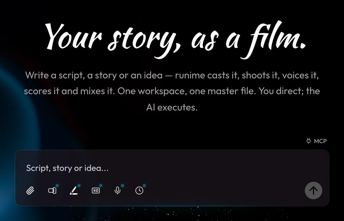 The home page prompt box with its bottom row of controls
